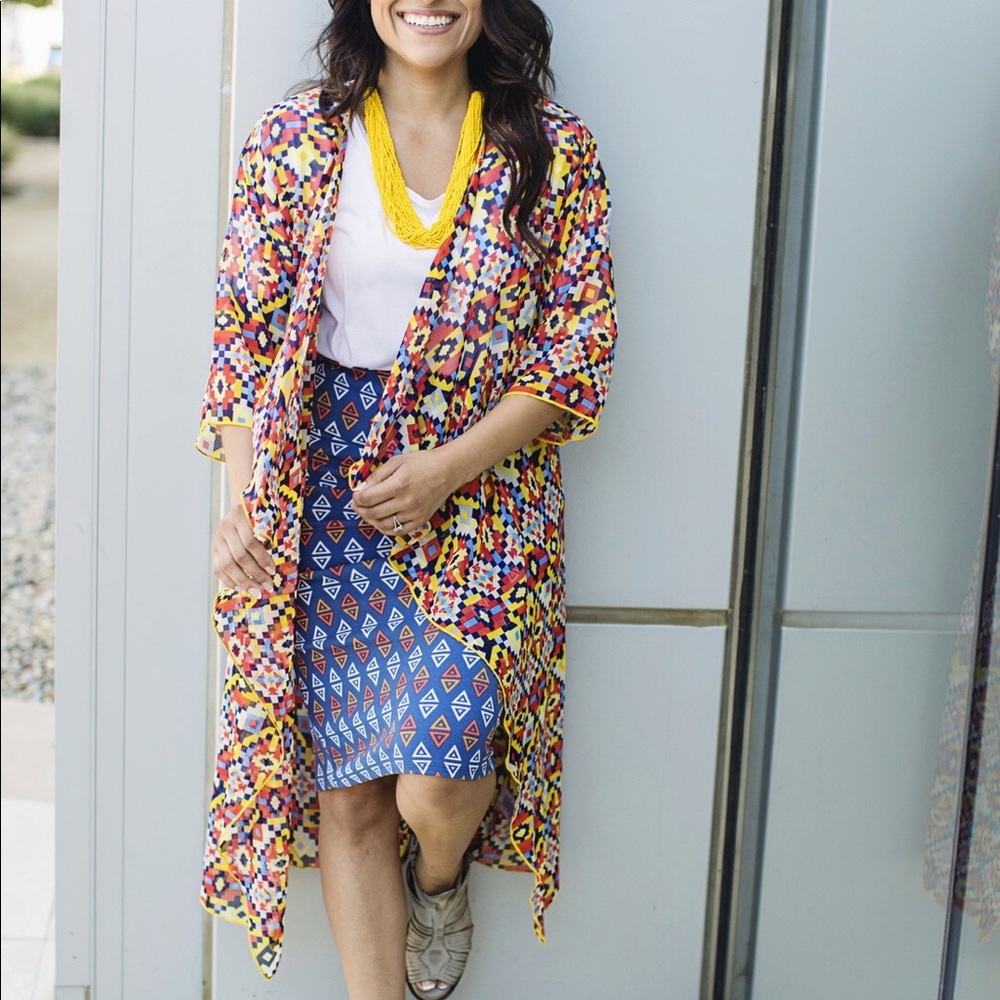 Aztec Print Kimono Cover Up